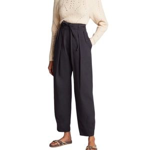 NEW Ulla Johnson Lars Belted Navy Twill Pant